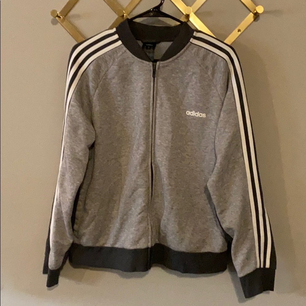 Two Toned Grey Adidas Zip Up